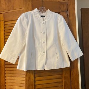 J. Crew Cream 3/4 Sleeve Button Front Lined Jacket